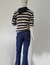 Calça jeans flores azul