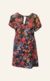 Vestido curto floral multicores