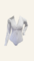Body manga longa branco