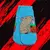 Medias de capibara de color azul con un diseño de capibara sosteniendo un batido.