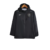 Jaqueta corta-vento preta masculina do Botafogo, da marca Reebok, com capuz e detalhes em branco.