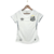 Camisa feminina branca do Santos I 24/25, com logo da Umbro e detalhes em preto e dourado.