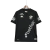 Camisa preta do Vasco da Gama III 24/25, edição especial de 100 anos, com detalhes em branco e logotipo da Kappa, pendurada em um cabide.