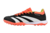 Chuteira Society Adidas Predator 24 Elite na cor preta com detalhes em branco e laranja.