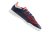 Chuteira Society Adidas Predator 24 Elite Low Unissex nas cores cinza, azul e detalhes em vermelho.
