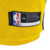 Etiqueta da camiseta regata amarela do Golden State Warriors, destacando as especificações da NBA e do fabricante Nike.