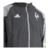 Jaqueta corta-vento masculina da Adidas, cinza, com detalhes em branco e logo do Atlético Mineiro.