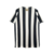 Camisa de futebol do Santos, modelo 24/25, com listras brancas e pretas, vista traseira.