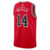 Camiseta regata vermelha do Chicago Bulls, com o nome BUZELIS e o número 14 nas costas.