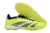 Chuteira Society Adidas Predator 24 Elite Low Unissex nas cores amarelo e preto, com detalhe em prata e solado projetado para grama sintética.
