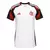 Camisa feminina branca do Flamengo modelo II 25/26 com detalhes em vermelho e preto nas mangas e logos bordados