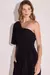 Blusa Um Ombro Só em Blend de Viscose