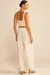 Calça Wide Leg Cintura Alta em Blend de Linho com Pespontos Contrastantes (75901) - comprar online