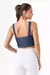 Top de alça com aplicação liocel denim - Livia Barros