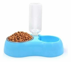 Comedero doble con dispenser agua