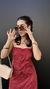 Conjunto Tamara Suede Bordado Vermelho