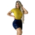 Blusinha Manga Curta Feminina Amarelo Mostarda - Loja virtual RCM
