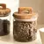 Pote de armazenamento de vidro 650/1100/1800ml - Tampa de Madeira - loja online