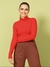 Blusa Feminina Manga Longa Gola Alta Canelado Cativa - loja online
