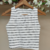 Cropped Feminino Regata Lua Canelado Listrado - comprar online