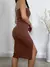 Vestido Tomara que Caia Midi Com Fenda Anarruga Forrado