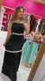 vestido em linho preto bordado branco