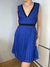 vestido azul plissado - BCBGMAXAZRIA