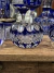 Cenicero azul de cristal checoslovaco