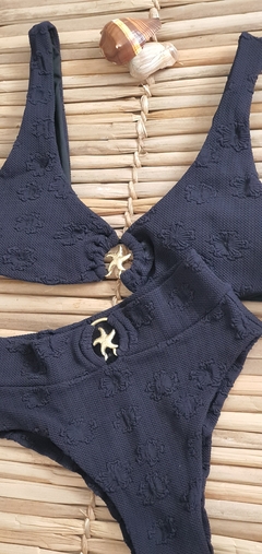 Imagem do Biquíni ILHA GRANDE Hot Pants com Estrela Preto