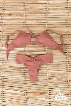 Biquíni CRETA Efeito Lipo Marrom Lurex - illaMare Moda Praia