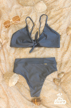 Biquíni CAPRI Hot Pants e Top Amarrado na Frente Azul Índigo - loja online