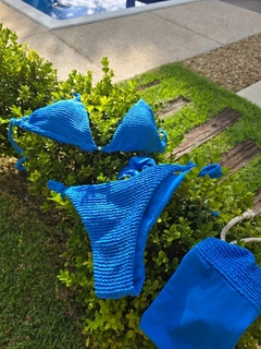 Biquíni CURAÇAO Cortininha com Calcinha Lacinho Azul - loja online
