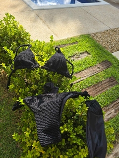 Imagem do Biquíni CURAÇAO Cortininha com Calcinha Lacinho Preto