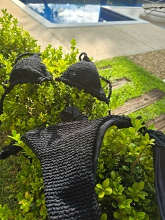 Biquíni CURAÇAO Cortininha com Calcinha Lacinho Preto - loja online
