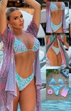 Pareô Cozumel Zebra Rosa e Verde Água - comprar online