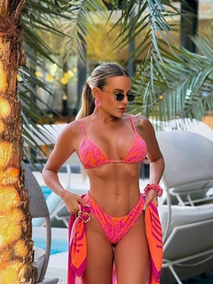 Pareô Cozumel Zebra Pink e Laranja - loja online