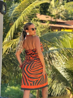 Pareô Cozumel Zebra Terracota e Verde Militar na internet