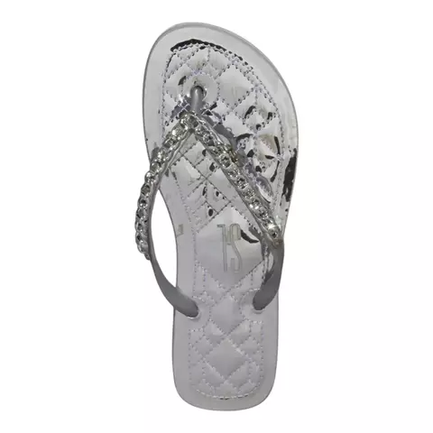 Chinelo Santa Lolla Matelassê Prata Metalizado