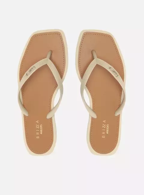 Chinelo Brizza Basic Branco Palmilha Bege