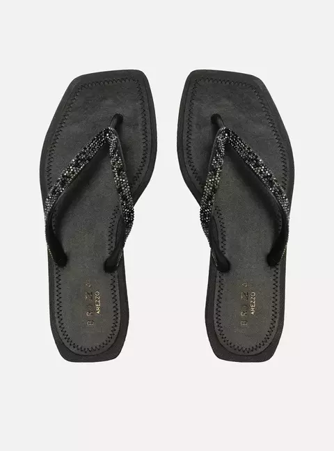 Chinelo Brizza preto tira de brilho