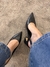 Slingback couro preto
