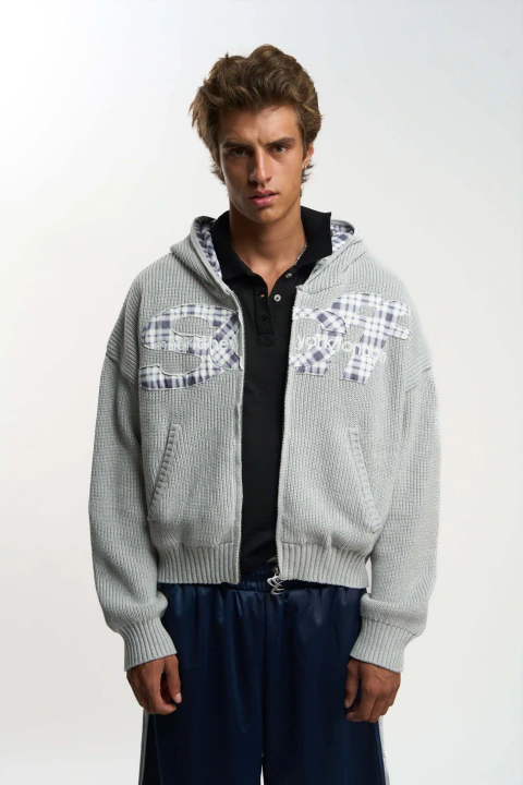 Brooks Grey Knit Zipper