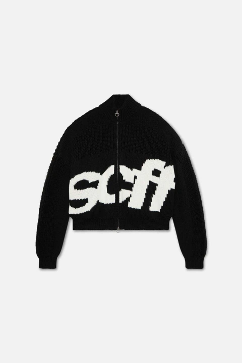 SCFF Black Knit Zipper
