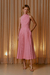 VESTIDO PREGAS OMBRO ROSA CORA