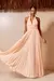 VESTIDO LONGO DECOTE SAIA PLISSADA BEGE GRACE