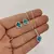 Conjunto de Prata 925 Gota Azul Pontilhado