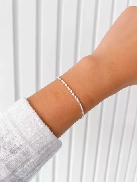 Pulseira Cordão Baiano Prata 925 - PU009