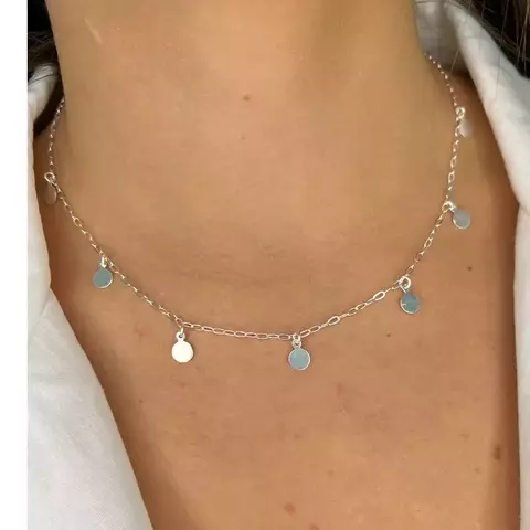 Colar Chocker Medalhinhas Prata 925 - CL005