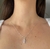 Colar de Prata 925 Folha com Zircônias Brancas - CL028