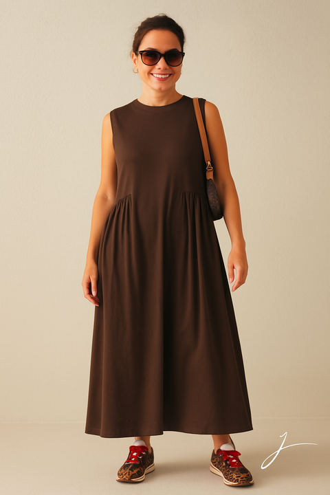 Vestido Com Recorte Plissado na Cintura - Comfy - comprar online
